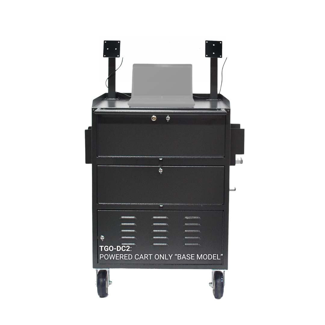 TGO-DC2 tri-screen workstation cart