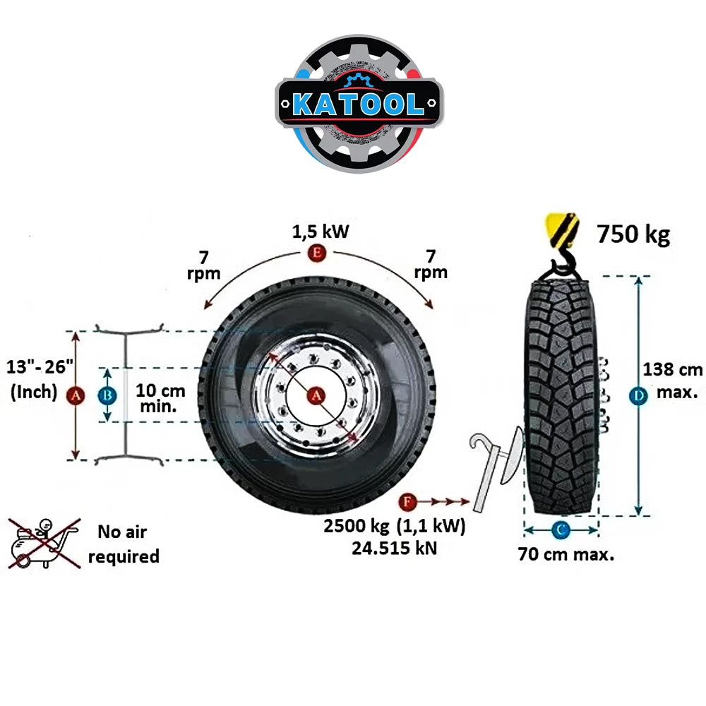KATOOL KT-308 Mobile Tire Changer (Truck & Car) product image 14