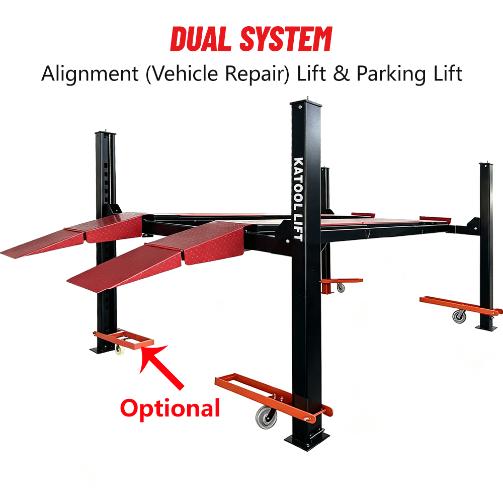 KATOOL KT-4M110PA 11,000 lb 4-Post Alignment Lift with 7,000 lb Rolling Jack product image 5