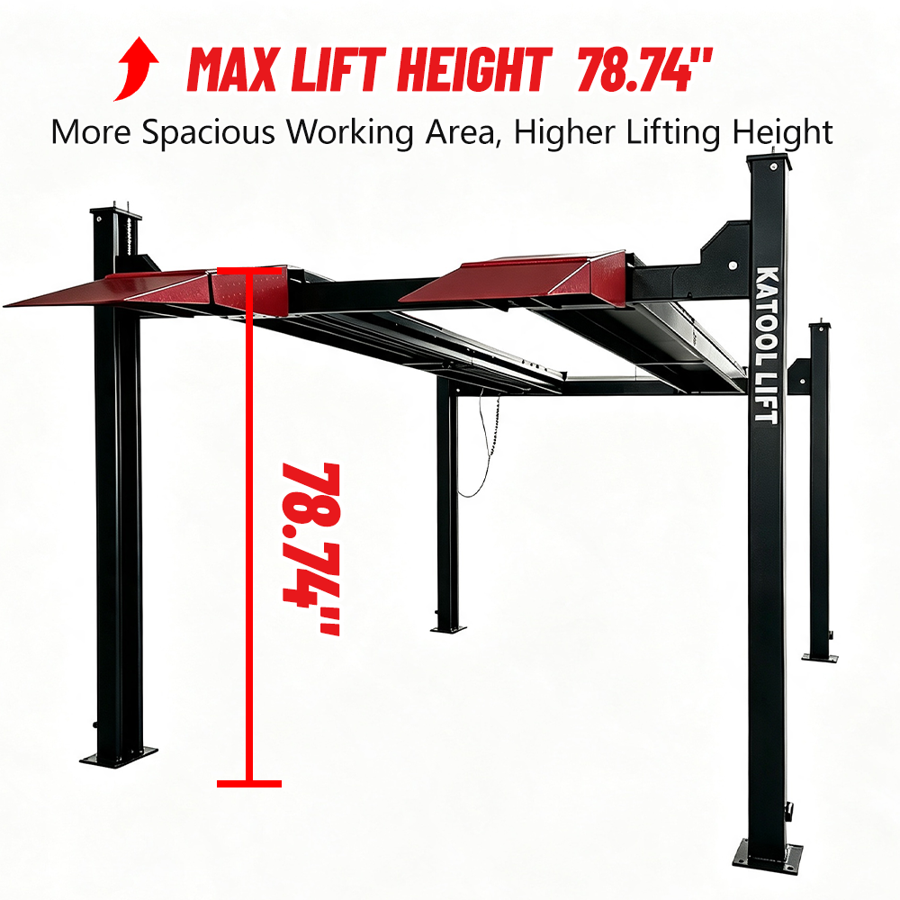 KATOOL KT-4M110PA 11,000 lb 4-Post Alignment Lift with 7,000 lb Rolling Jack product image 6