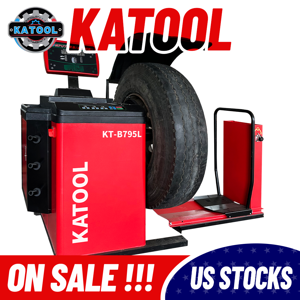 KATOOL KT-B795L heavy duty truck wheel balancer with mounted truck tire
