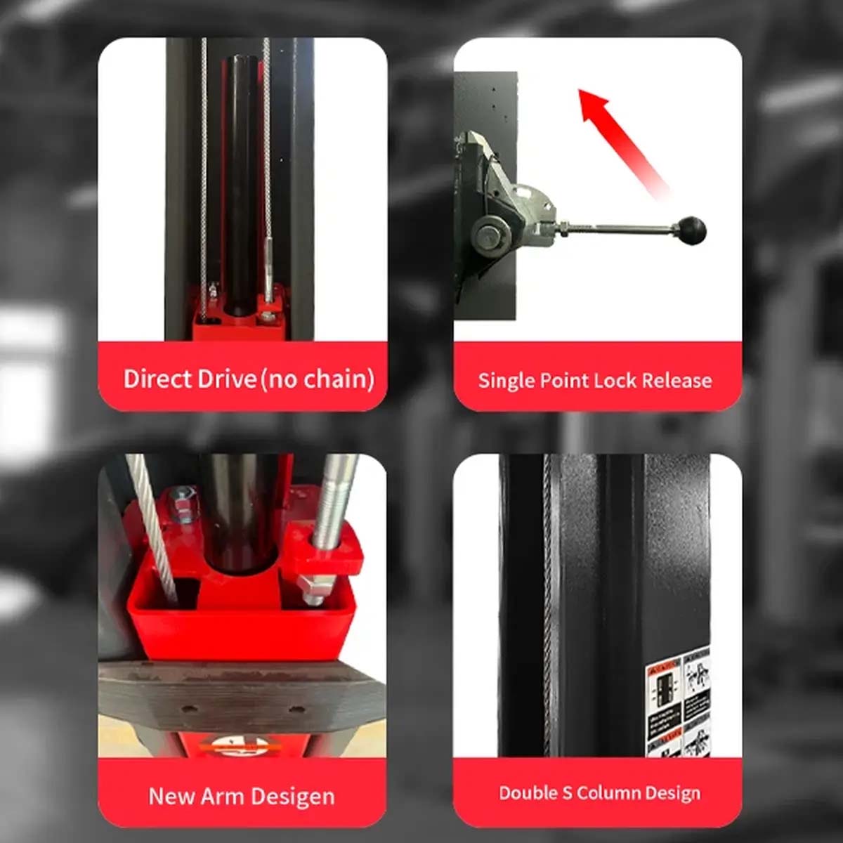 KT-M140XD direct-drive and lock-release feature graphic