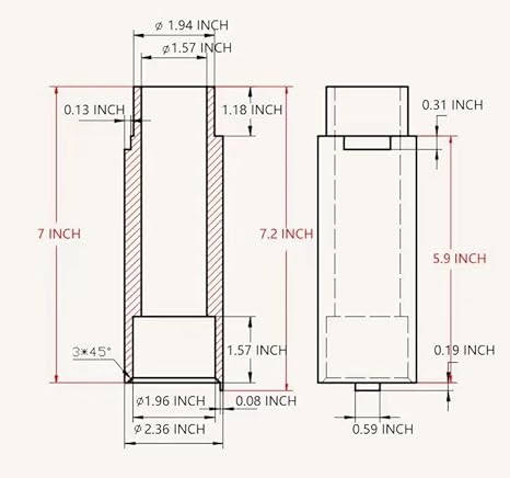 KATOOL KT-MP4 lift height extension adapter technical dimension drawing