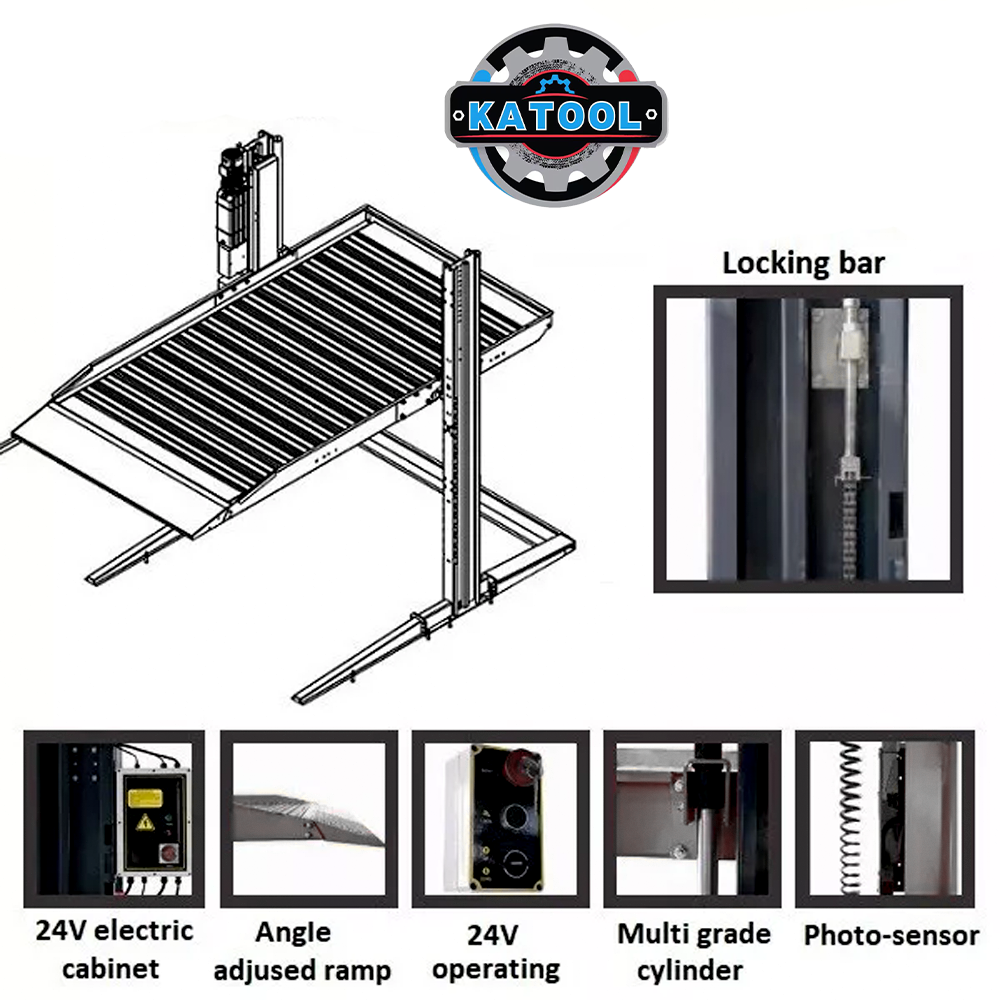 KT-P2700 features including locking bar and angle-adjustable ramp