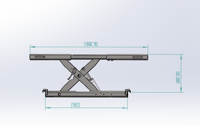 KT-RJ50 rolling jack side dimension drawing