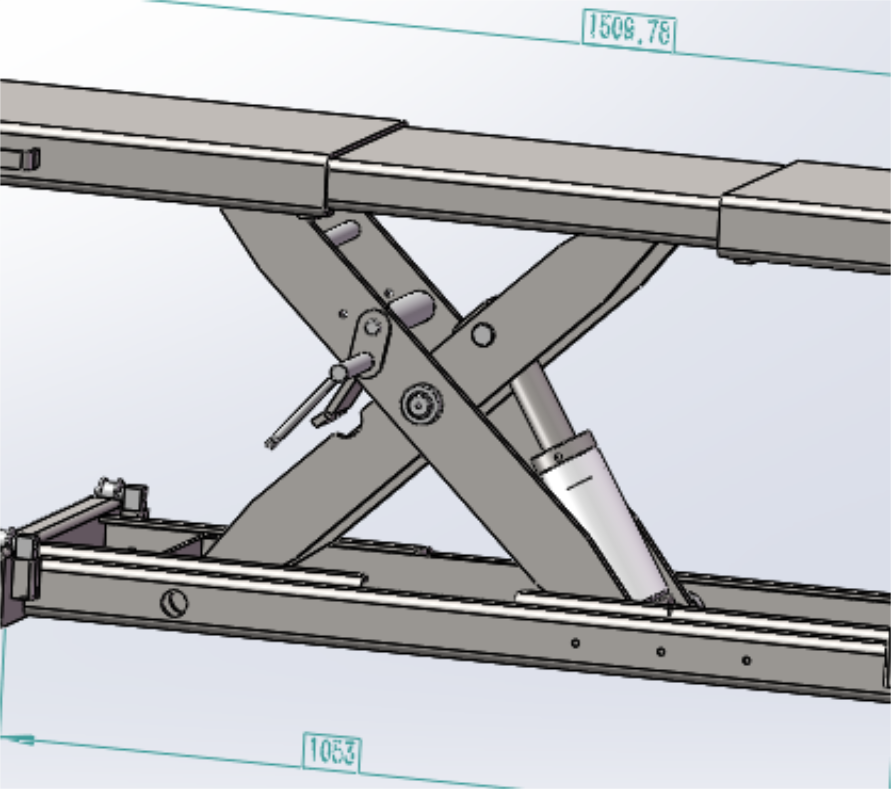 KT-RJ50 rolling jack scissor mechanism technical illustration