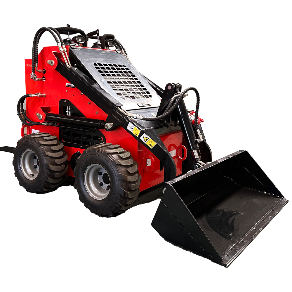 KT-SK26W four-wheel mini skid steer loader angled view