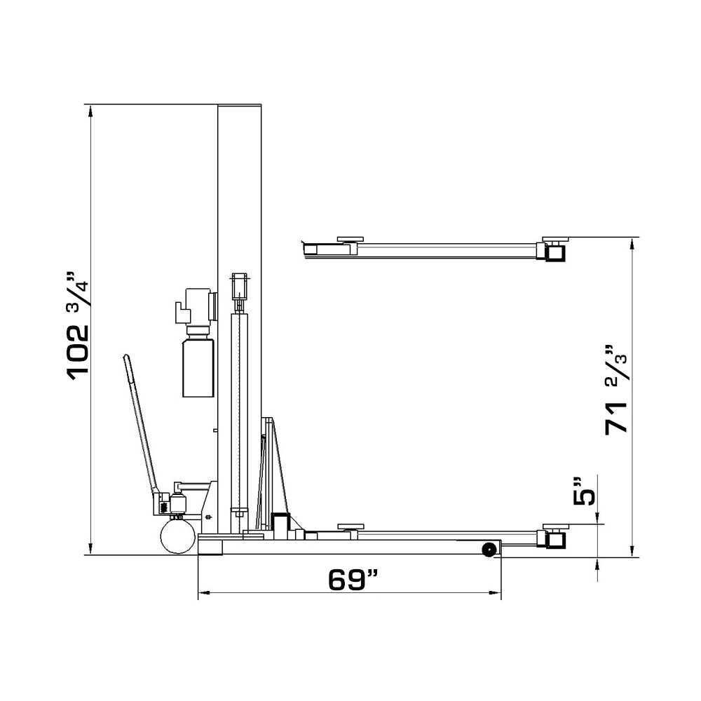 Katool KT-SPL700 7,000lbs Single Post Lift product image 12