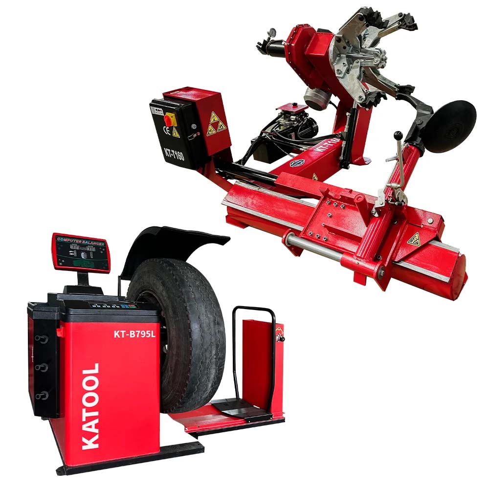 KATOOL KT-T160 truck tire changer and KT-B795 heavy-duty wheel balancer combo