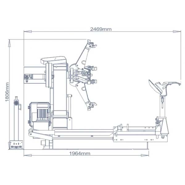 KT-T160 truck tire changer dimensional drawing