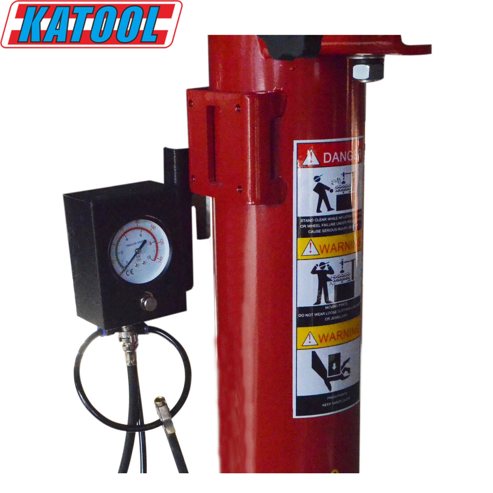 KT-T830 tire changer air regulator and tower detail