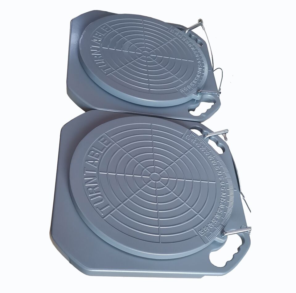 Pair of KATOOL KT-TP1 alignment turntables with circular graduated plates