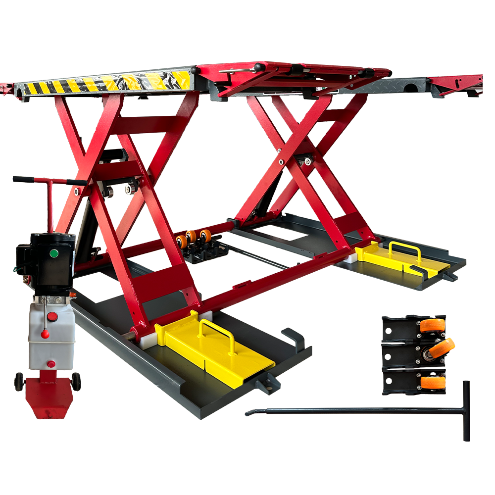 KT-X77 raised mid-rise scissor lift with pump and controls