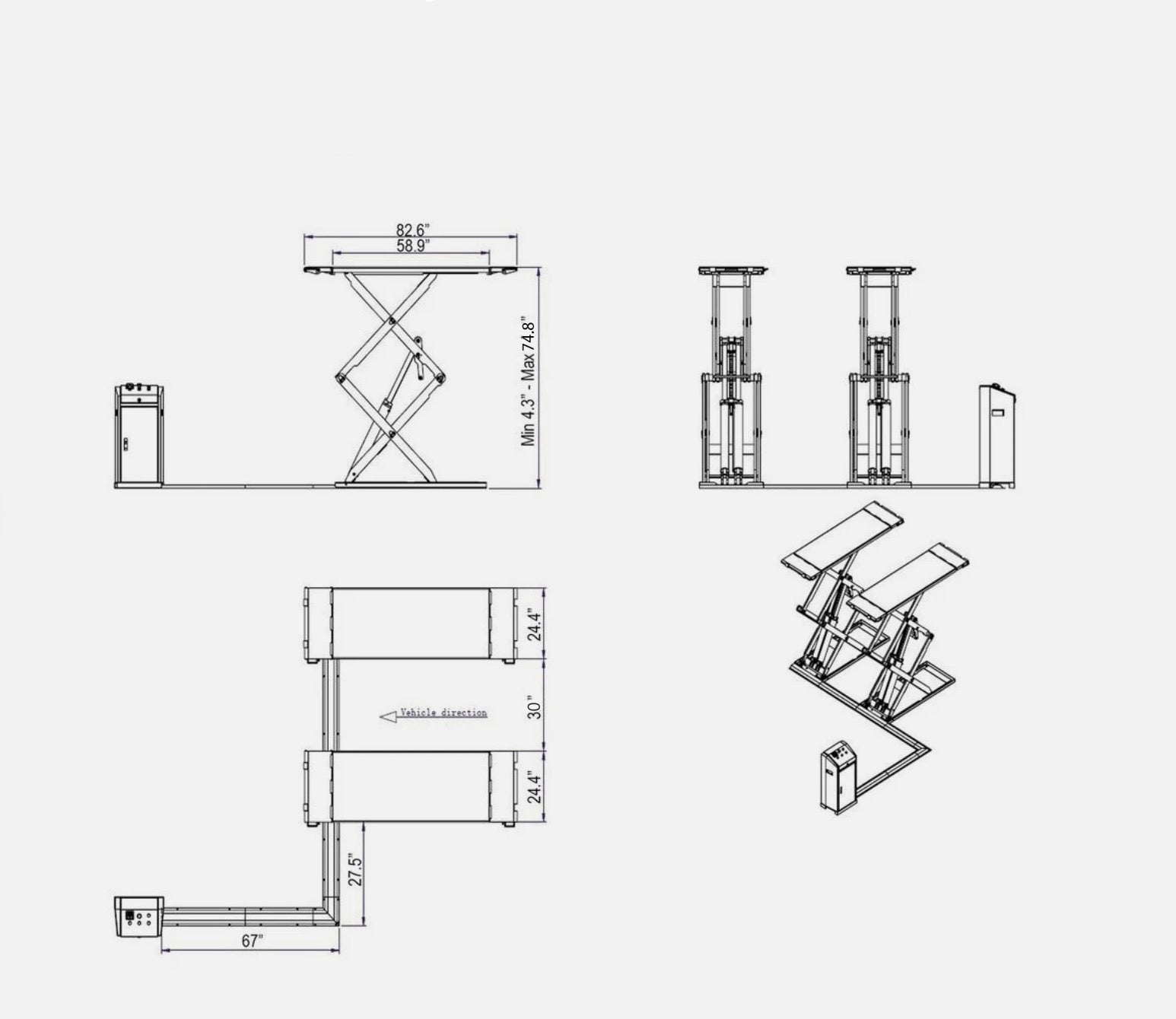 KT-X95 8,000 lbs Full Rise Scissor Lift product image 6